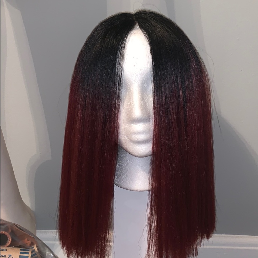 Red and black wig
